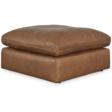 Leather Match Square Oversized Accent Ottoman