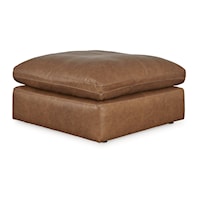 Leather Match Square Oversized Accent Ottoman