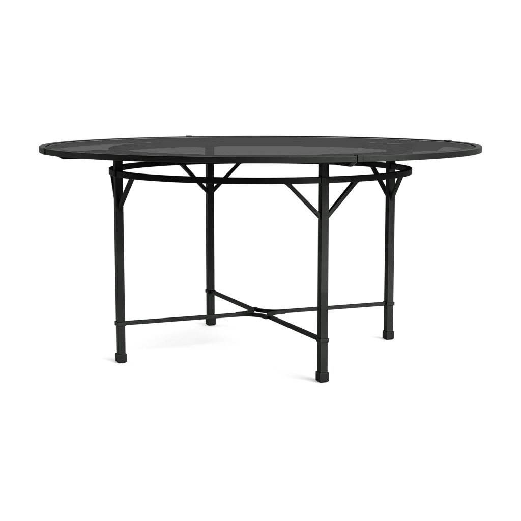 60" Rd. Glass-Top Dining Table