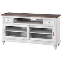 Farmhouse Entertainment Console with Cord Access Hole