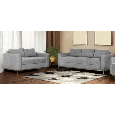 Contemporary 2-Piece Sofa and Loveseat Set