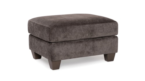 Transitional Ottoman with Tapered Legs