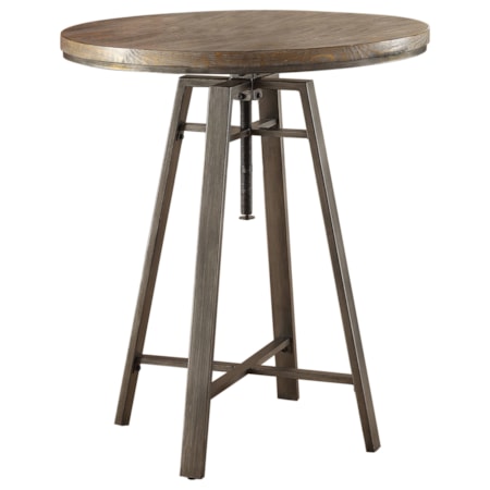 3-piece Adjustable Bar Table Set Brushed