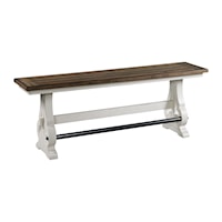 Cottage Counter Height Bench with Trestle Base