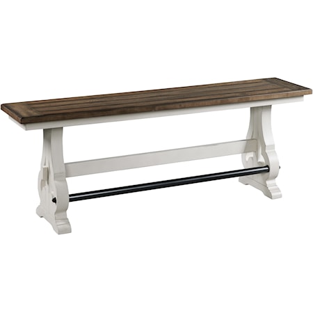 Cottage Counter Height Bench with Trestle Base