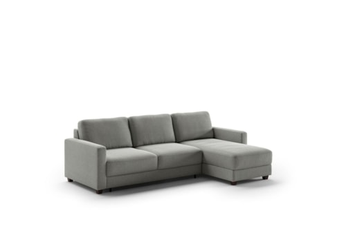 Transitional Queen Sectional Sleeper with Reversible Chaise
