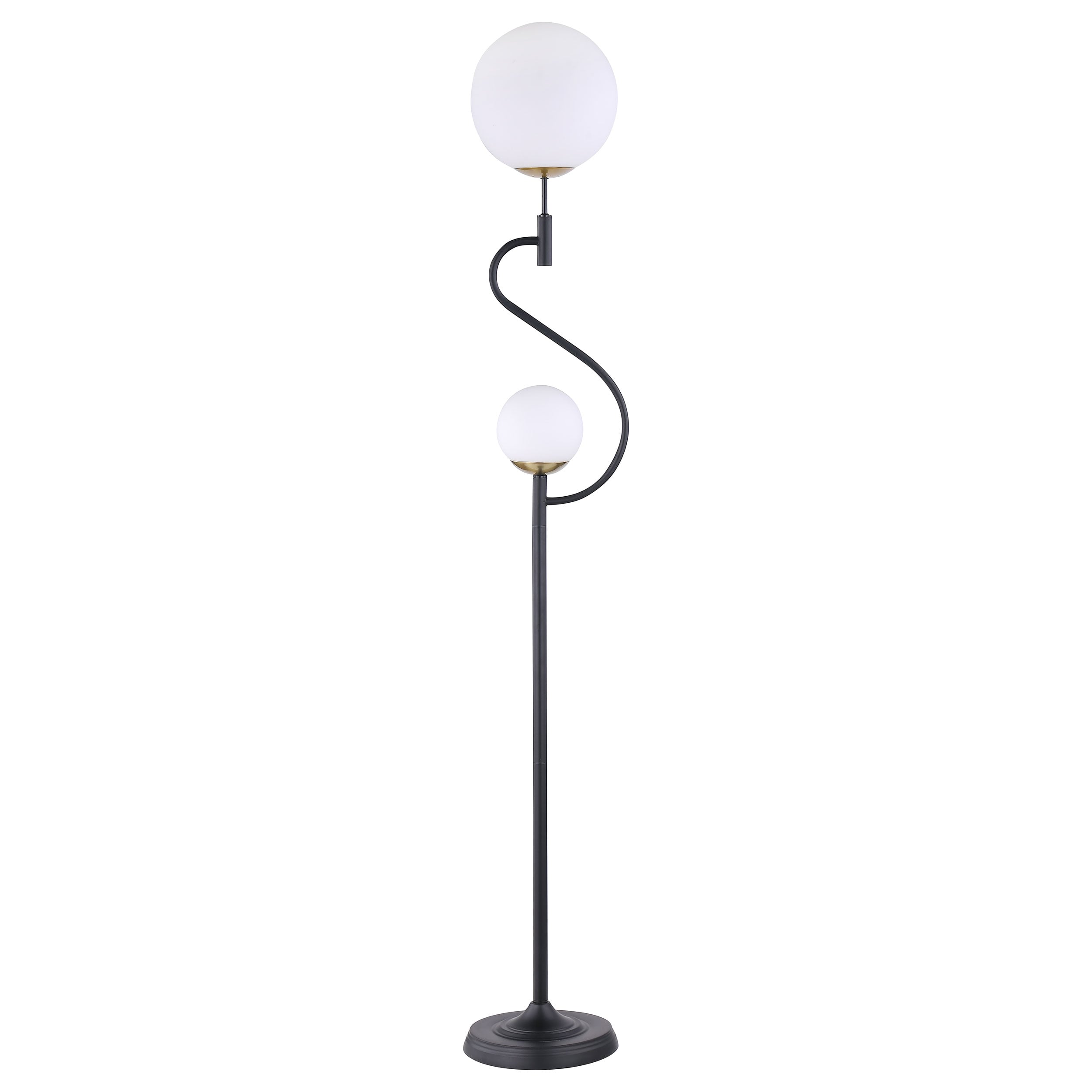 DOUBLE ORB BLACK FLOOR LAMP |