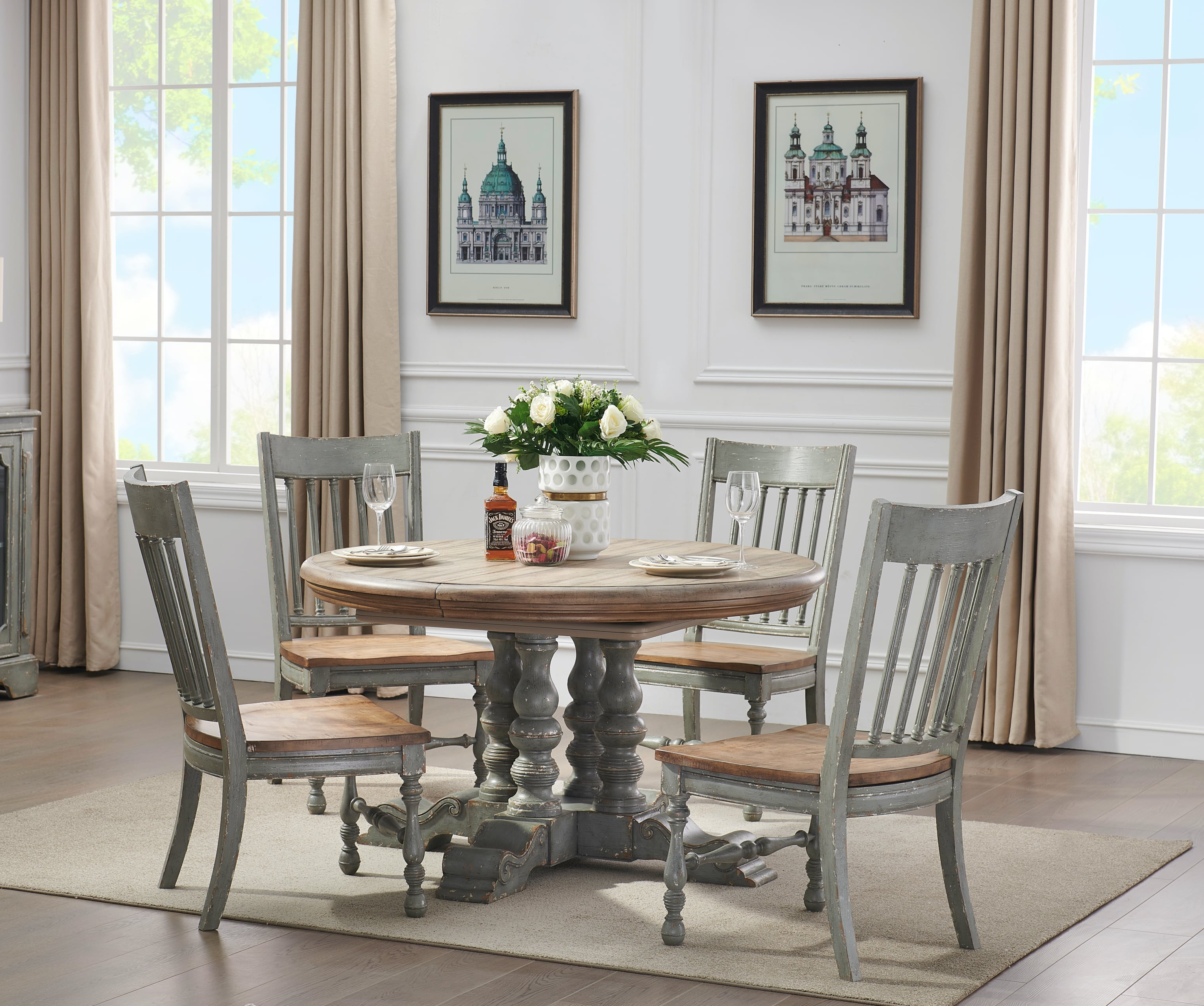 Coast2Coast Home Weston 60219x4+60217x1 Rustic 5Piece Dining Set