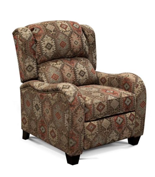 Traditional Push Back Recliner with Nailhead Trim