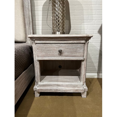 Cottage 1-Drawer Nightstand with Open Display Shelf