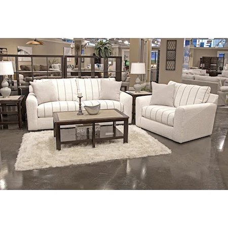 Transitional 2-Piece Sleeper Sofa Living Room Set