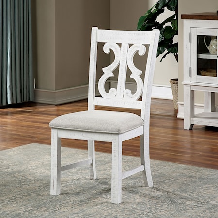 Rustic Set of Side Chairs with Upholstered Seat
