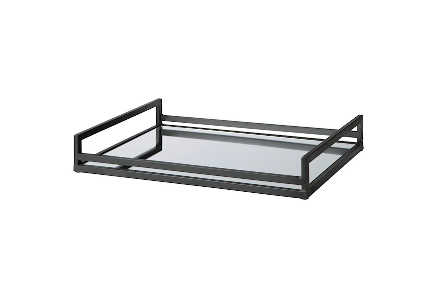 Accents Derex Black Tray at Sadler's Home Furnishings