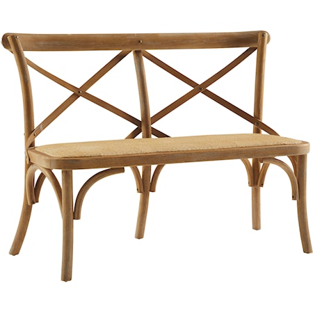 Hyde Brown Bentwood Xback Bench