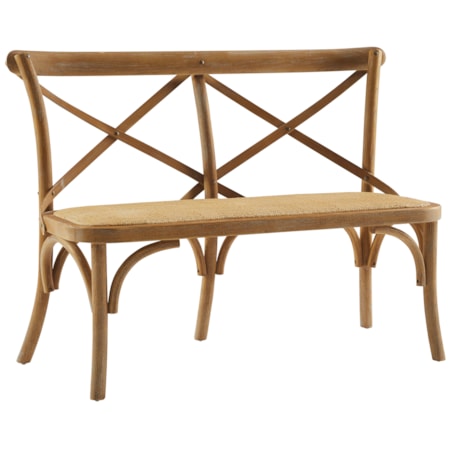 Hyde Brown Bentwood Xback Bench