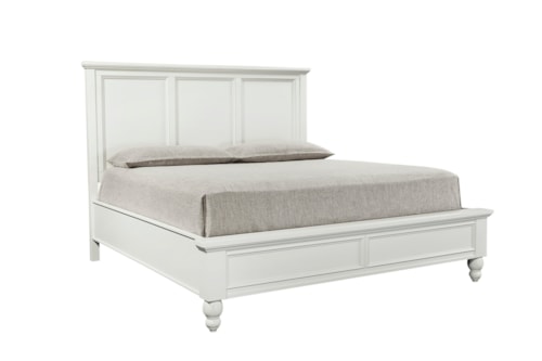 Transitional Queen Panel Bed with Headboard USB Charging Ports