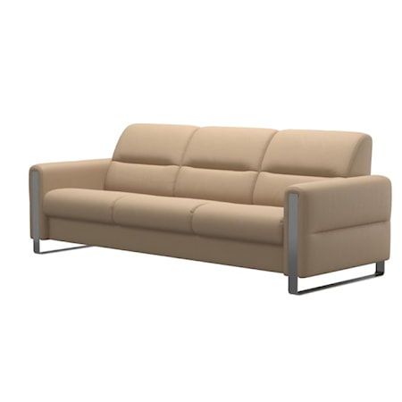 3-Seater Sofa with Steel Arms