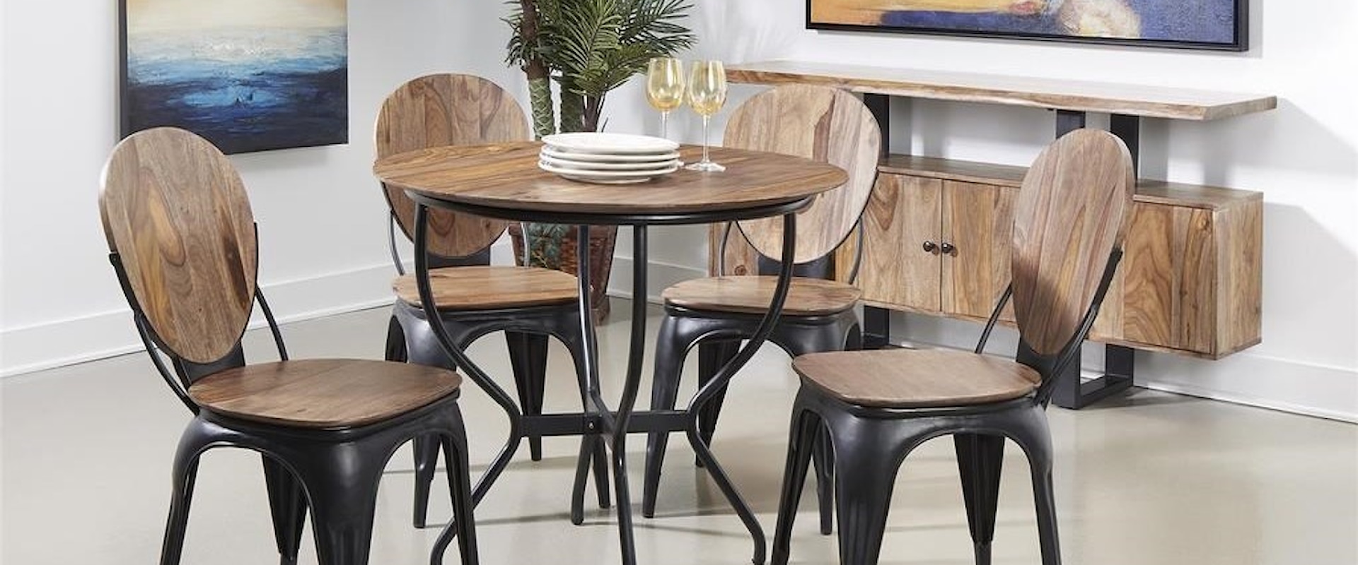 Industrial 5-Piece Dining Set