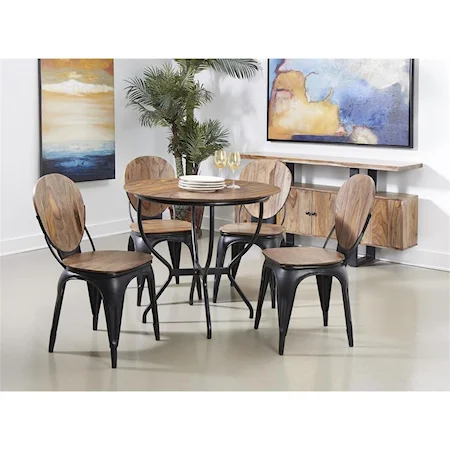 Industrial 5-Piece Dining Set