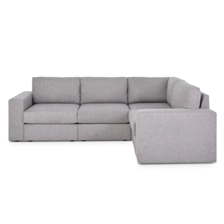 Wide-Arm 4-Seat Sectional Sofa