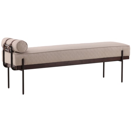Upholstered Bench with Pillow