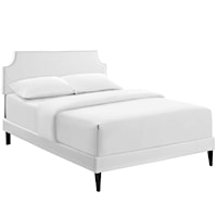 King Vinyl Platform Bed with Squared Tapered Legs