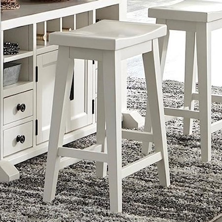 Transitional Wood Counter Stool