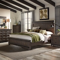 Transitional 4-Piece King Panel Bed Set