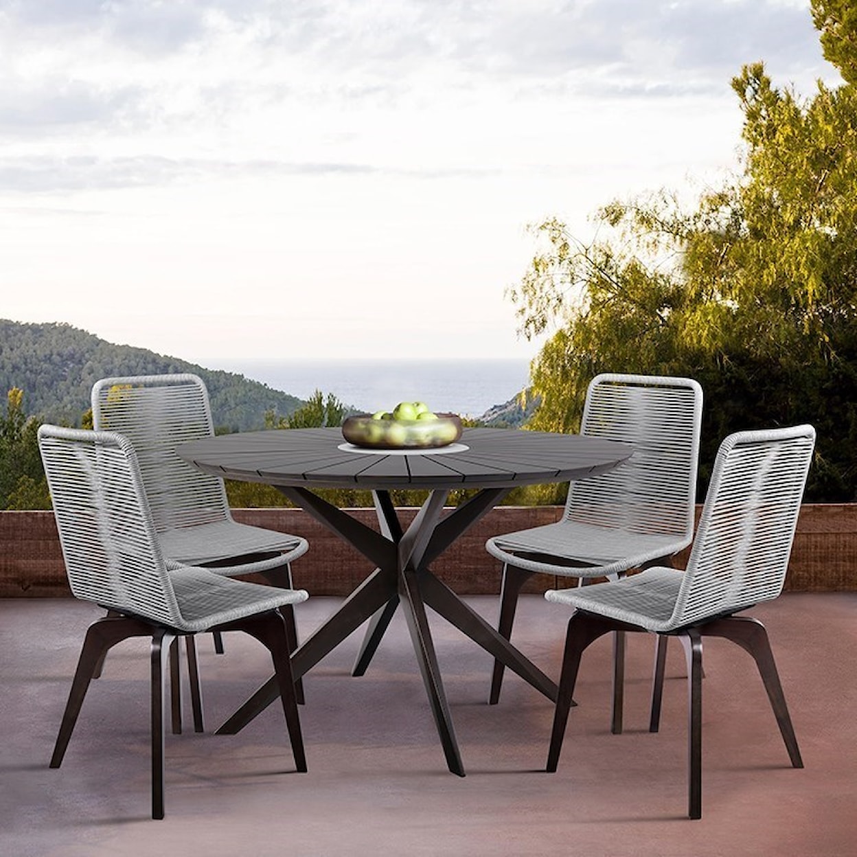 Armen Living Island Outdoor Patio Dining Chair - Set of 2