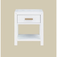 Transitional 1-Drawer Nightstand with Shelf