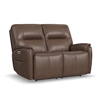 Casual Power Reclining Loveseat with Power Headrest