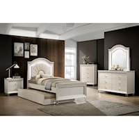 Contemporary Glam Twin Bedroom Set with Trundle