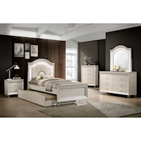 Contemporary Glam 4-Piece Full Bedroom Set with Trundle