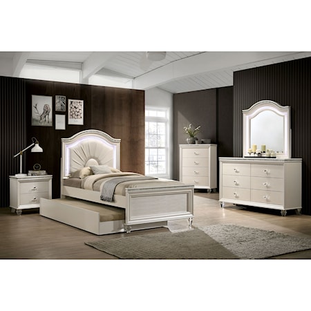 Glam Twin Bedroom Set with Trundle