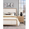 Vaughan Bassett Crafted Cherry - Bleached Upholstered King Panel Bed
