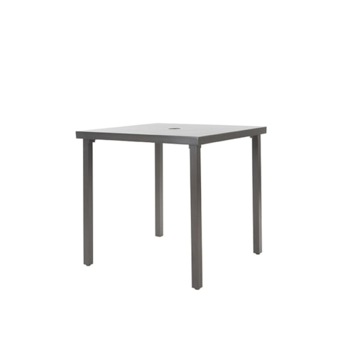 36" X 36" Dining Table With Aluminum Top And Umbrella Hole - Graphite