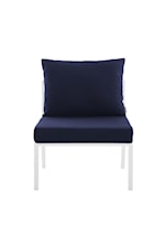 Modway Riverside Riverside Coastal Outdoor Patio Aluminum Armless Chair - White/Navy