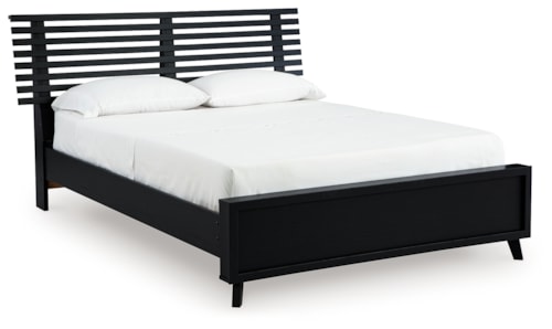 Contemporary Queen Slat Panel Bed