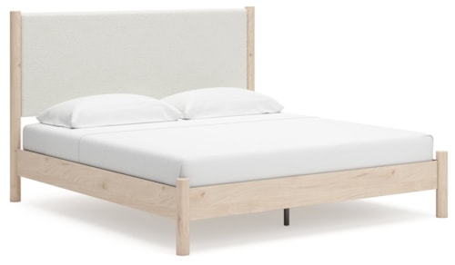 King Upholstered Panel Bed