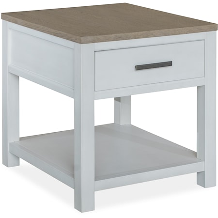 1-Drawer Rectangular End Table