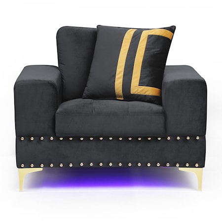 Accent Chair with LED Lighting and USB Port
