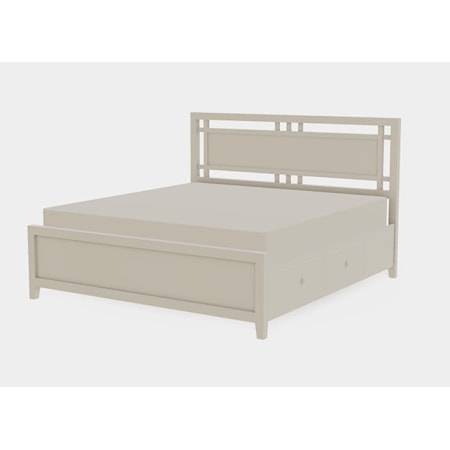 Atwood King Both Drawerside Gridwork Bed