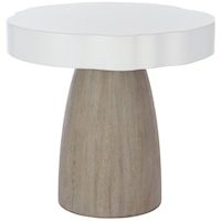 Contemporary Side Table with Lacquered White Top