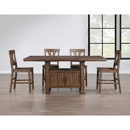 Auburn Transitional 5-Piece Counter Height Dining Set