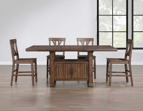 Farmhouse 5-Piece Counter Dining Set