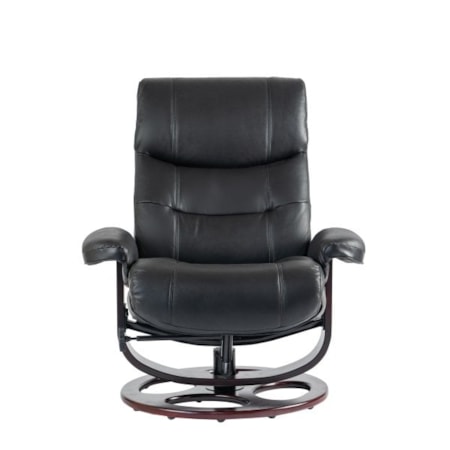 Pedestal Swivel Recliner and Ottoman