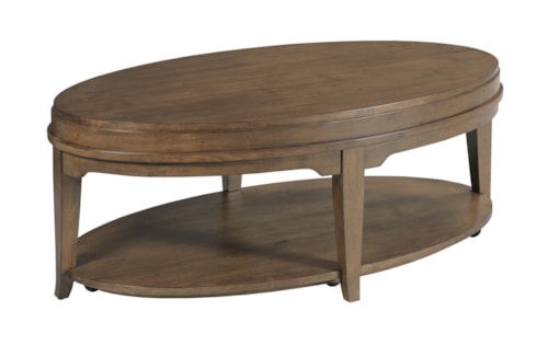 Transitional Oval Coffee Table with Casters