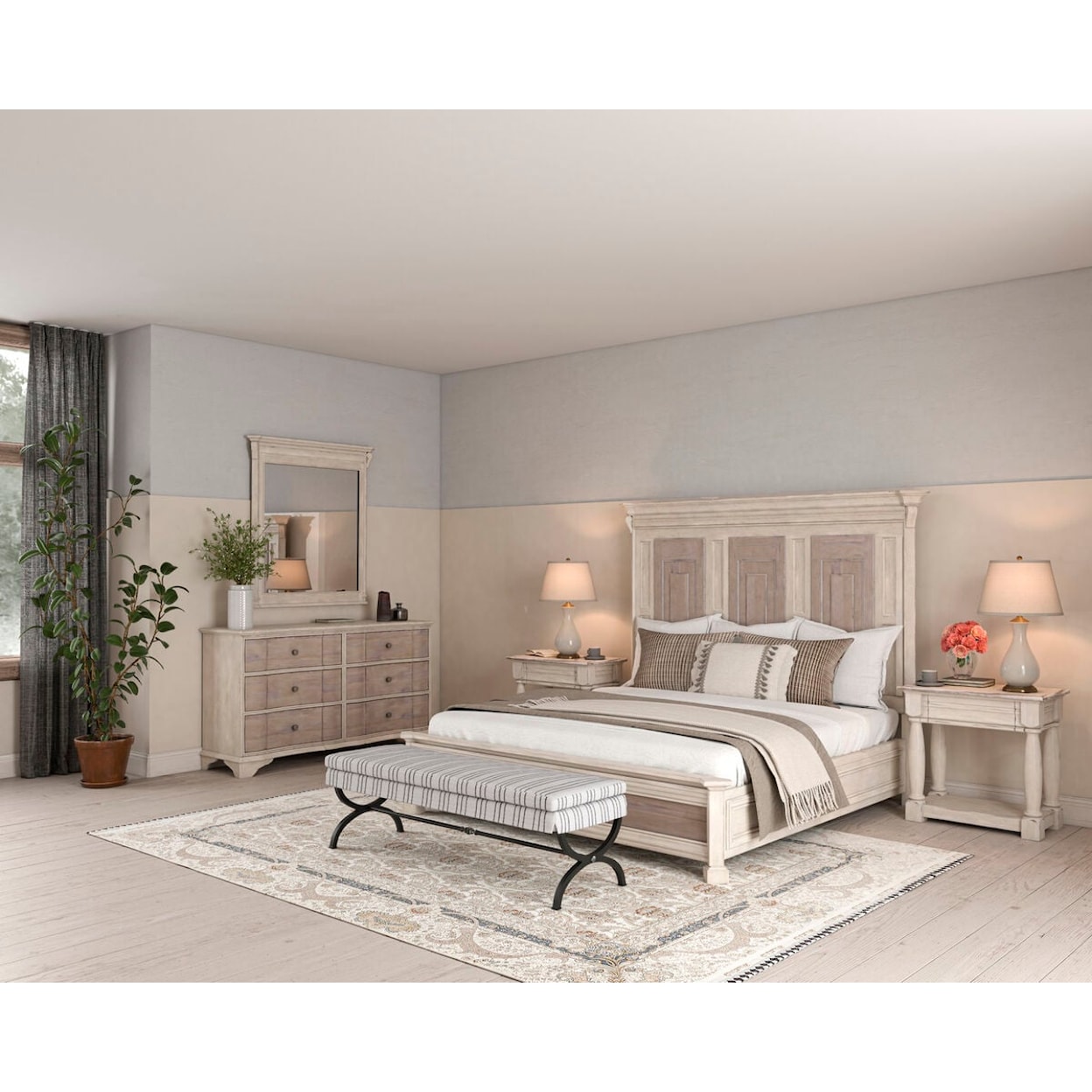 A.R.T. Furniture Inc Alcove 6-Piece California King Panel Bedroom Set
