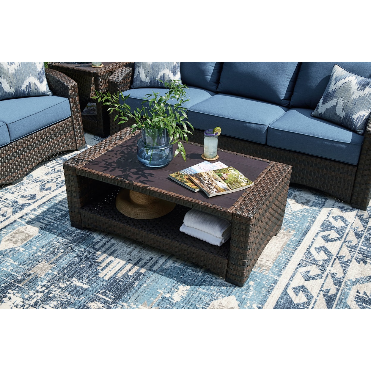 Ashley Furniture Signature Design Windglow Outdoor Rectangular Coffee Table