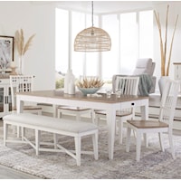 6-Piece Two Tone Dining Set with Bench